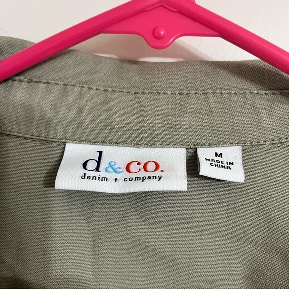 Women’s. D & Co Green Blazer Jacket Tulip Pockets Size Medium - Picture 4 of 8